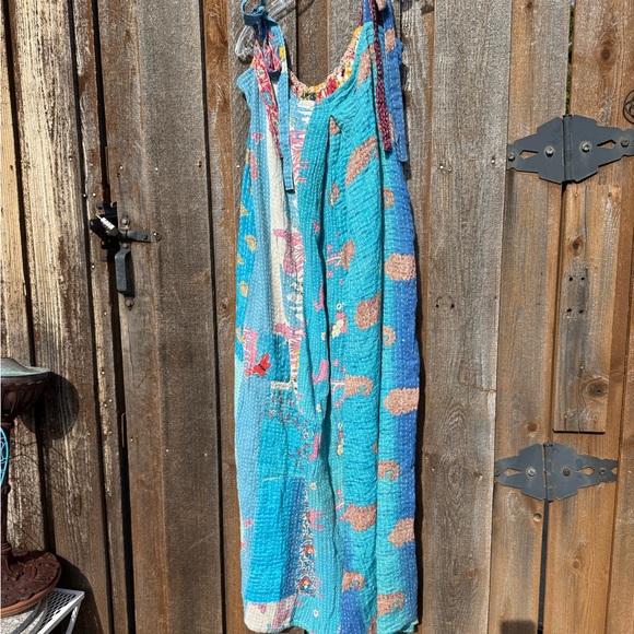 Kantha material Colorful Sleeveless romper Reversible / two in one - Picture 1 of 7